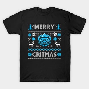 Merry Critmas Ugly Christmas Sweater For DND fans T-Shirt